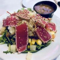 Crispy Seared Ahi Tuna · Yellowfin or Bigeye tuna.