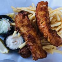 Fish and Chips · Fried Icelandic cod served East Coast style over a mound of fries. Served with hush puppies,...