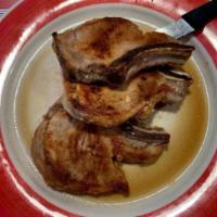 Broiled Pork Chops · Full pound of juicy, tender pork chops.
