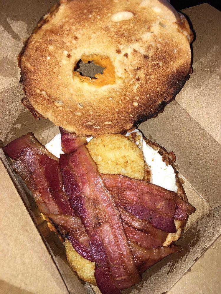 Crispy Bacon Bagel Sandwich · 