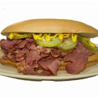 Hot Pastrami Sandwich · Jim's Pastrami comes on a roll with Mustard and Pickles