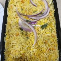 Paneer Biryani · Paneer cubes cooked with extra long basmati rice and special BnB sauce.