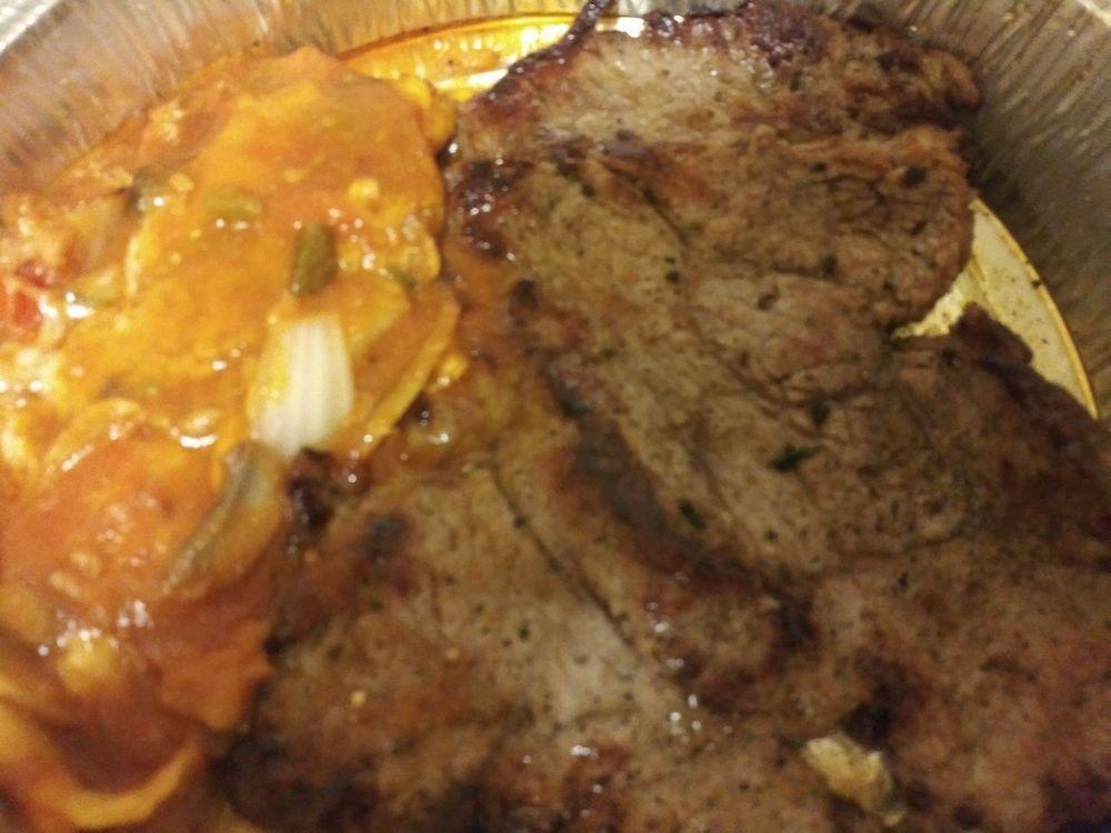 Carne Asada ·  A tender 8 ounce. Steak broiled. Served with a cheese enchilada topped with mushrooms, Poblano peppers, onions, tomatoes, and melted cheese.