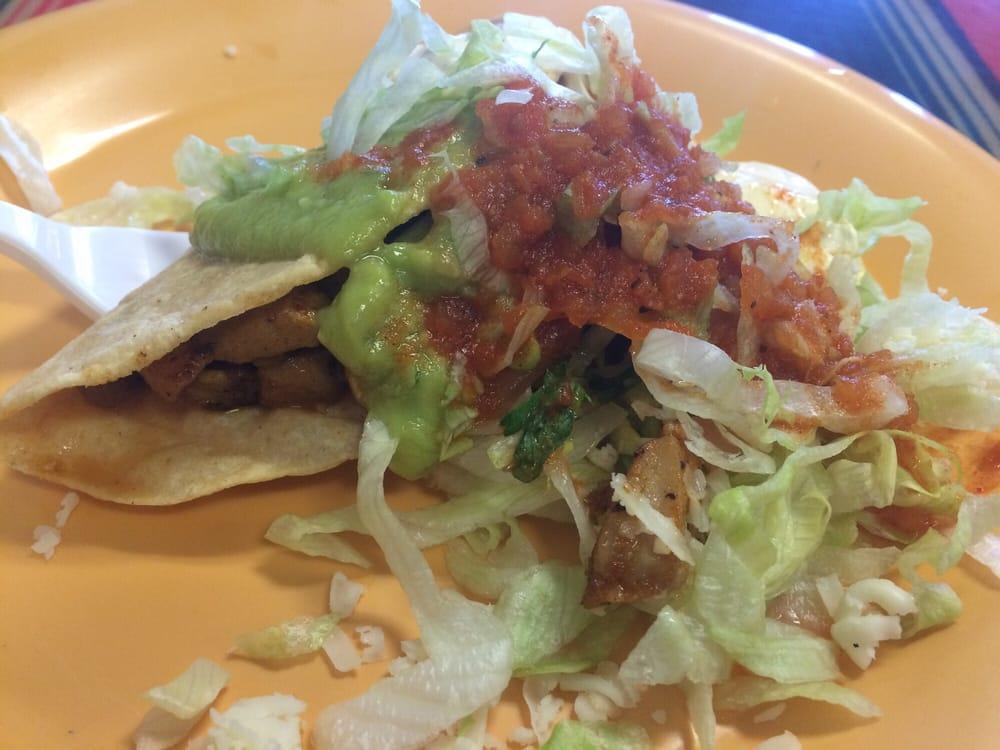 Crispy Taco · Guacamole, sour cream, cheese, lettuce, pico de gallo, salsa and your choice of meat on a hard shell corn tortilla.