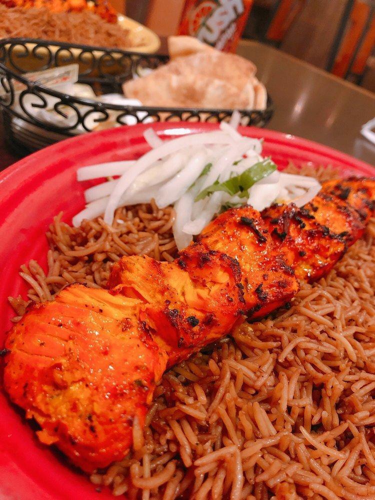 Chicken Kebab · Boneless chicken breast, marinated in our special seasonings and saffron, grilled to perfection.
