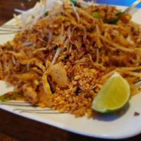 Pad Thai · Your choice of meat stir fried with thin rice noodles, eggs, green onions, and bean sprouts....