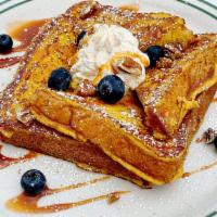 French Toast · Slices of sweet egg dipped French toast.