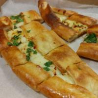 Mozzarella Pide · Mozzarella cheese.