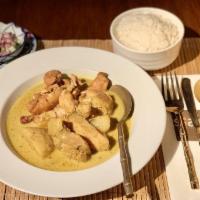 Siam Square Curry · Mom's recipe. Chicken leg and thigh and potato slowly cooked in yellow curry paste with coco...