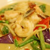 Green Curry · Sauteed chicken, beef, pork or shrimp with homemade green curry, coconut milk, bamboo shoot,...