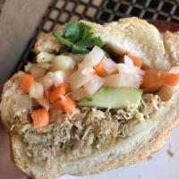 Grilled Chicken · Includes mayo, pickled carrots and daikon, sliced jalapeno peppers, cucumber, onions and cil...