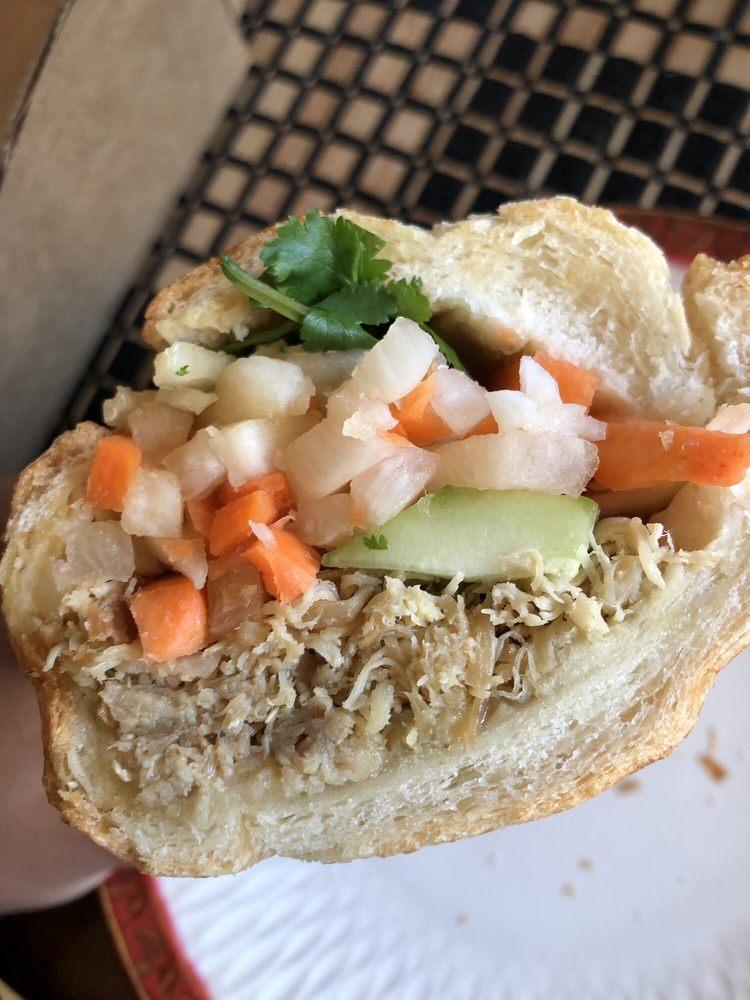 Grilled Chicken · Includes mayo, pickled carrots and daikon, sliced jalapeno peppers, cucumber, onions and cilantro.