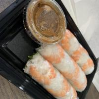 Shrimp Spring Rolls · Includes shrimps, rice vermicelli noodle, romaine lettuce, bean sprouts and mints. Vegetaria...
