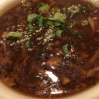Hot & Sour Soup · Soup that is both spicy and sour, typically flavored with hot pepper and vinegar.  