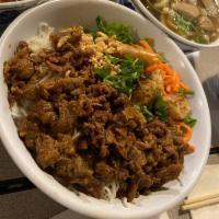 Rice Vermicelli with Tofu and Egg Rolls · Vegetarian.