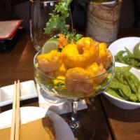 Rock Shrimp · Batter fried shrimp served with honey coconut sauce.