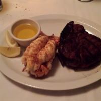 Broiled Lobster Tail and Jumbo Shrimp · 