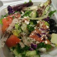 Small Greek Salad · House salad, black olives, feta and beets. 