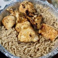 Half Chicken Tandoori · Half chicken marinated in tandoori masala. Broiled over wood charcoal. Comes with rice. You ...