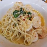 Spicy Shrimp Spaghetti · 