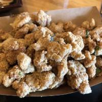 Taiwanese Popcorn Chicken · Bite sized, breaded, and fried chicken.