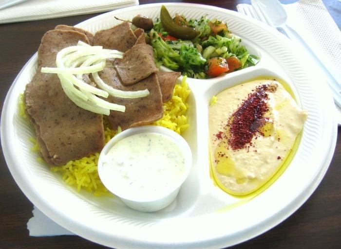 Gyro Platter · Slices of lamb and beef.