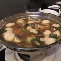 Spicy Basil Seafood Soup · 