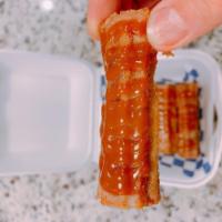 Churros · 4 pieces of churros topped with condensed milk and Hispanic caramel and Nutella caramel.
