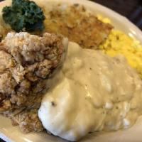 Country Fried Steak · Hand battered and topped with country gravy.