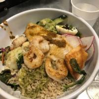 Power Bowl · Mixed-grill seafood, brown rice, crisp veggies, guacamole and extra virgin olive oil.

*Come...