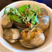 Steamed Clams · Steamed Clams with Lemongrass and a side of Ginger Sauce
