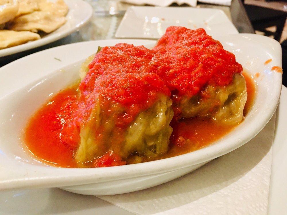 Cabbage Rolls · 2  Beef or Pork Cabbage rolls. Made with cabbage leaves stuffed w/ground meat & rice. Gluten free.