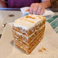 Honey Cake · European style home-made from scratch light layers  of cake made w/honey, butter & sour cream