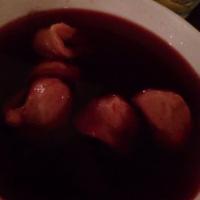 Red Borscht with Dumplings · 