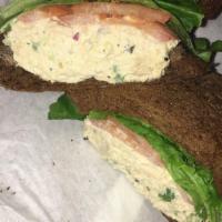 Albacore Tuna Sandwich · Tossed with mayo, celery, red onion and sweet pickle relish. Served on squaw bread with lett...