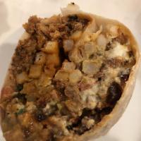 Eduardos California Burritos · Meat, refried, sour cream, guacamole, cheese, pico de gallo and fries.