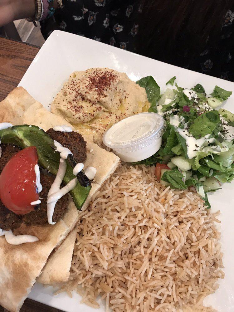 Falafel Platter · Served with homemade hummus, tandoori bread, Shiraz salad with olive oil and balsamic. Tahini sauce served on side.