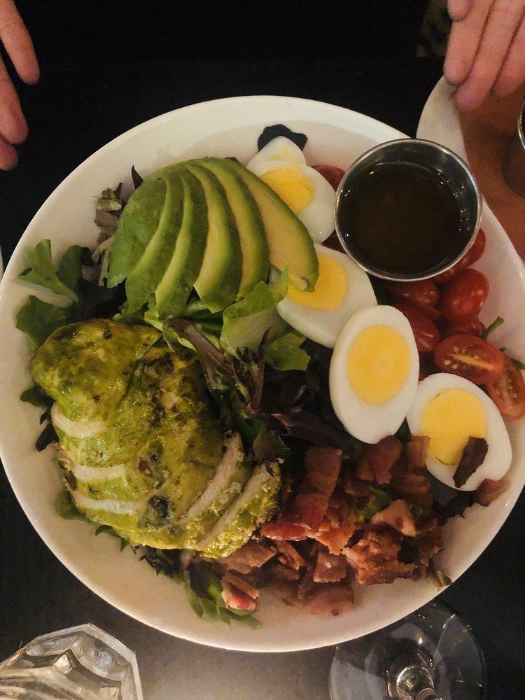 Cobb Salad · Mesculin, grilled chicken, bacon, egg, tomato, red onion, avocado, blue cheese,  red wine vinaigrette