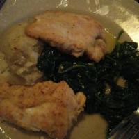 Pub Chicken · Fresh chicken breasts seasoned and pan fried served with mashed potatoes and green beans and...