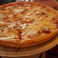 Meat Lovers Pizza · Pepperoni, Canadian bacon, Italian sausage, hamburger and extra cheese
