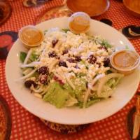 Greek Salad · Lettuce, feta cheese, white onions, calamata olives and choice of dressing.