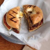 Bacon and Cheese Bagel Sandwich · 
