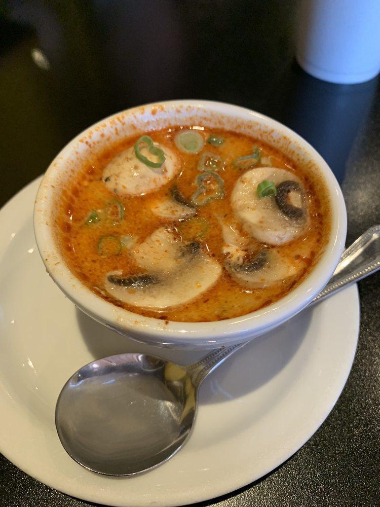 Tom Yum · Fresh spice and herb in lemongrass broth with tomatoes, mushrooms, and green onion.