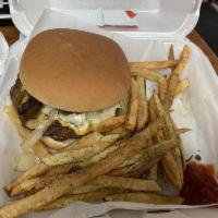 The Big Island Burger · Sauteed onions, mushrooms, jalapenos, American and provolone cheese, mayo, mustard, lettuce,...
