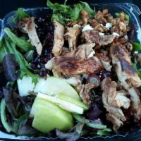 Summer Salad · Made with green apples, grapes, candied walnuts, craisins, feta cheese and grilled chicken b...