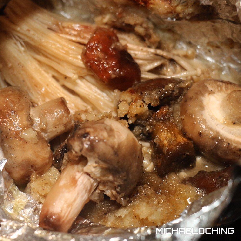 Enoki Mushrooms Mushroom Medley Soft Tofu Soup Rosu Bistro Hangar Steak Ny Steak Spicy Pork Kurobota Pork Steak Kirin Beer Tower Shrimp Katsu · 