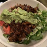 Chicken Mole · Rice, Beans, Lettuce, Pico de gallo and Cheese