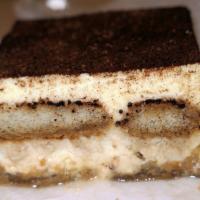 Tiramisu · Our version of the famous and delicious Italian treat with lady fingers and kahlua.