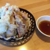 Shrimp Tempura · Fresh shrimp and vegetables deep fried in light batter.