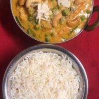 Navaratna Korma · Seasonal mixed vegetables cooked in special creamy sauce with coconut milk, almond slices an...